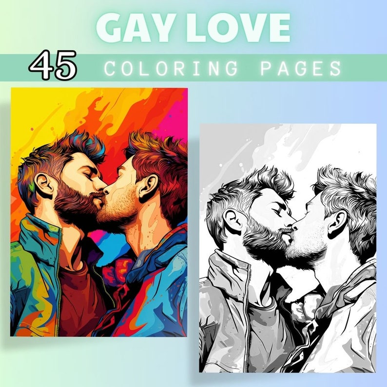 Gay Coloring Pages | Lgbtqia+ Adult Activity | Stress Relief ...