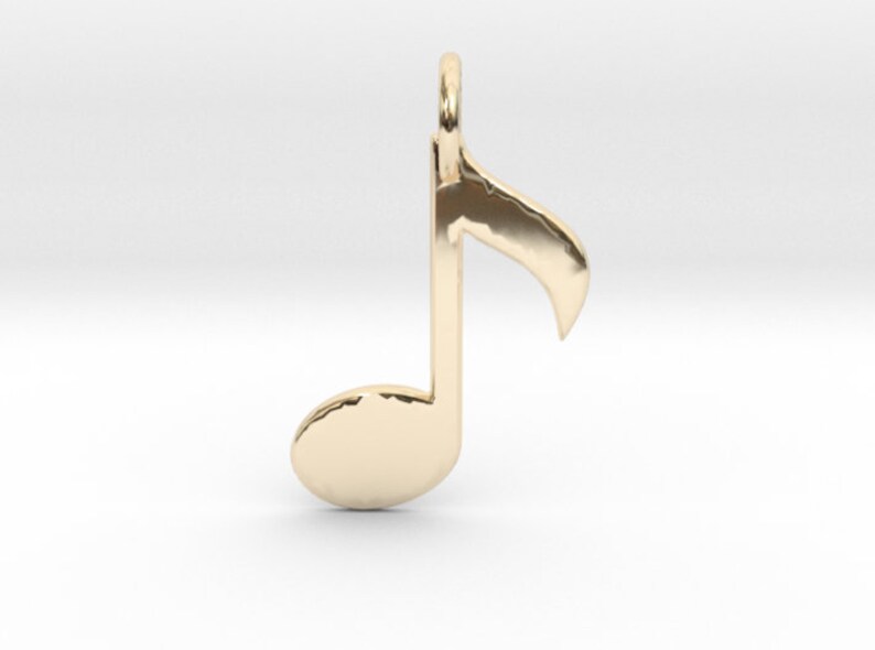 14k/18k Yellow Gold/white Gold Music Note Pendant Music Note Necklace