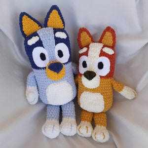 Bingo From Bluey Velvet Crochet Handmade Stuffed Animal Made in USA 