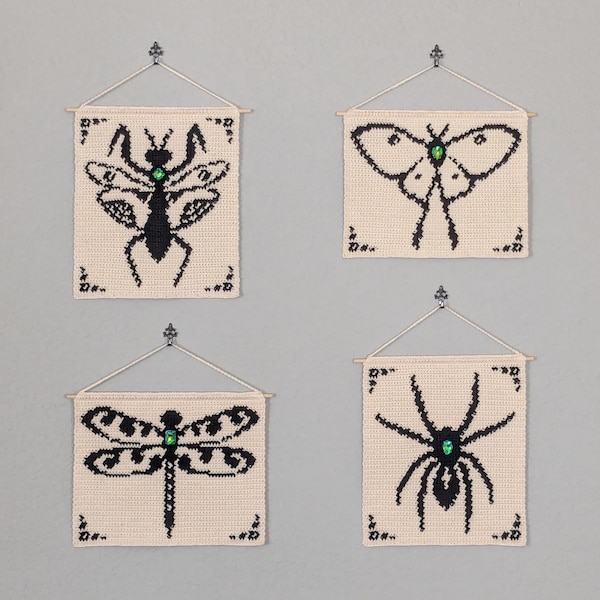 4 Insect Tapestry PDF Crochet Pattern Bundle