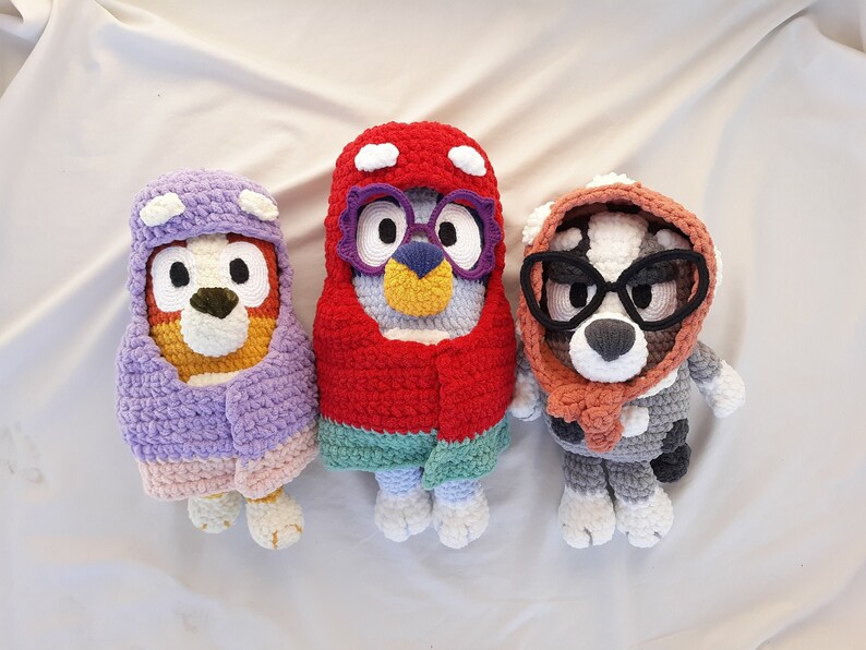 Lot de 3 peluches Nana au format PDF au crochet image 1