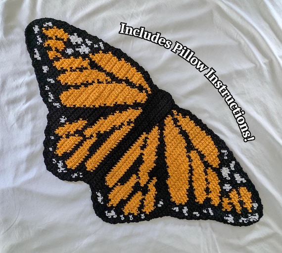 Monarch Butterfly Blanket PDF Crochet Pattern (Pillow Instructions Included)