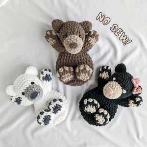 Patrón de crochet en PDF para acurrucarse con el oso Beddybye