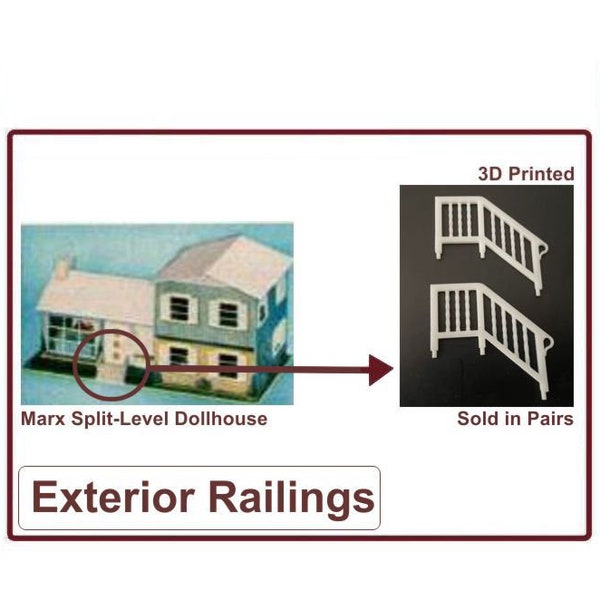 Marx Split-Level Dollhouse:  Exterior Railings