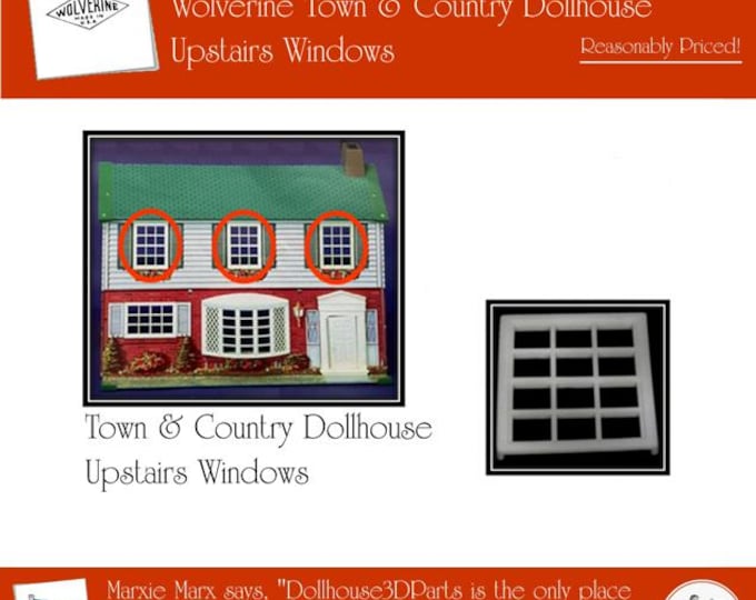 Wolverine Town & Country Dollhouse:  Upstairs Windows