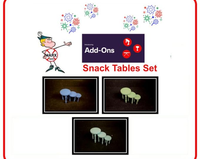 3D Printed MARX 1/2" Scale Furniture Accessory Piece - Living Room Snack Table Set!