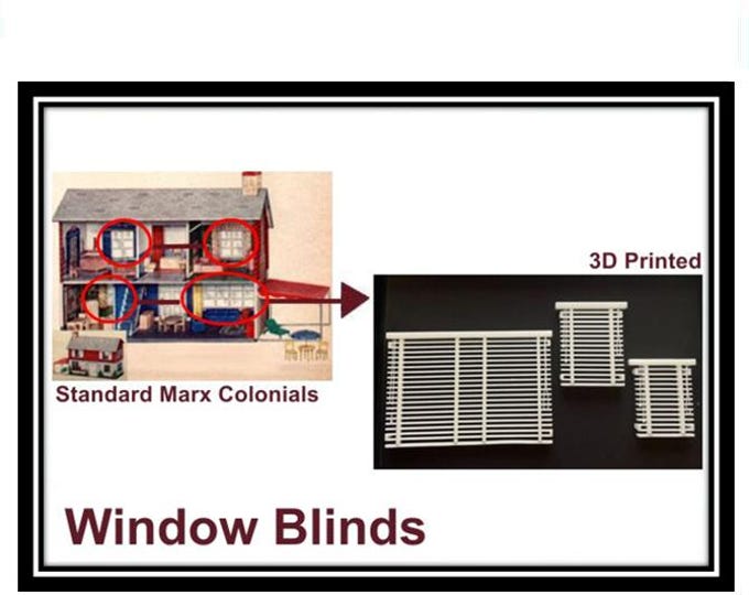 Marx Colonial Dollhouses: Window Blinds