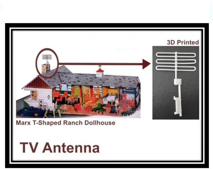 Marx L-Shaped Ranch Dollhouse:  TV Antenna