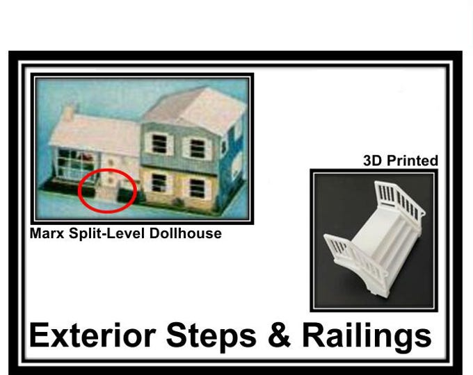Marx Split-Level Dollhouse:  Exterior Steps & Railings