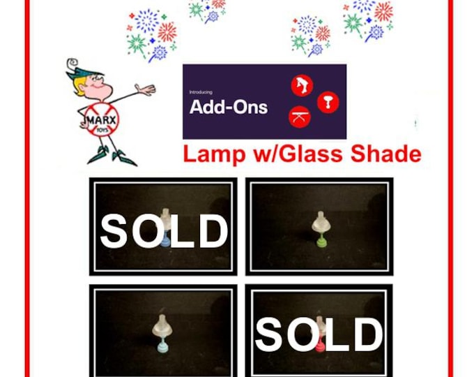 3D Printed MARX 1/2" Scale Furniture Accessory Piece - Living Room Table Lamps w/Glass Shades!!