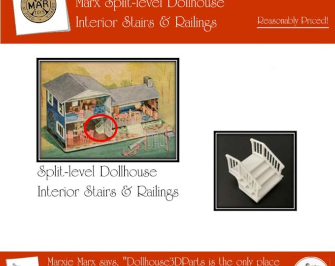 Marx Split-Level Dollhouse:  Interior Stairs & Railings