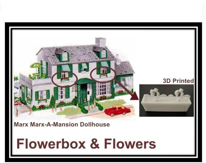 Marx Marx-A-Mansion Dollhouse:  Flowerbox & Flowers