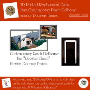 MARX Contemporary (Rooster) Ranch Dollhouse with Lift-off Roof:  Interior Door Frames