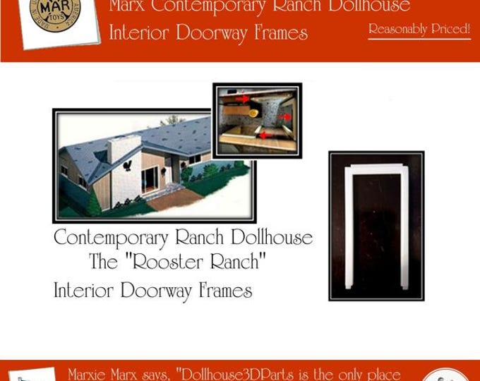 Marx Contemporary (Rooster) Ranch Dollhouse with Lift-off Roof:  Interior Door Frames