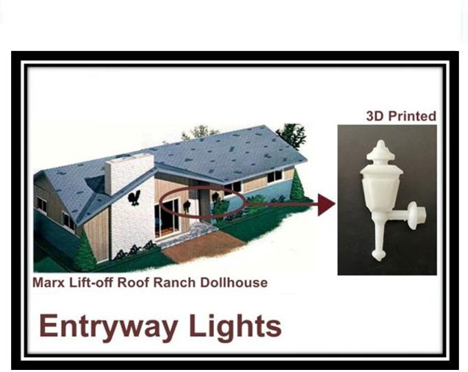 Marx Ranch House with Lift-off Roof Dollhouse:  Entryway Lights