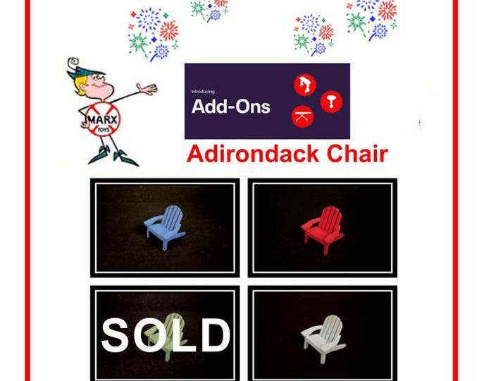3D Printed MARX 1/2" Scale Furniture Accessory Piece - Patio/Outdoor Adirondack Chairs!