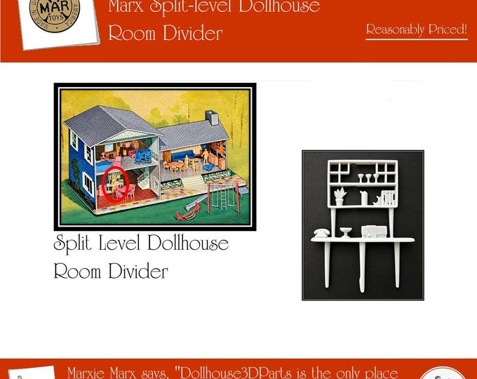 MARX Split-Level Dollhouse:  Room Divider
