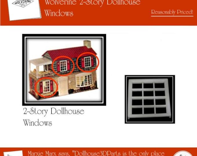 Wolverine Two Story Colonial Dollhouse:  Windows