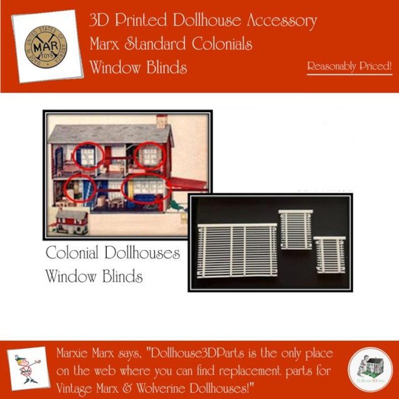 MARX Colonial Dollhouses: Window Blinds - Etsy