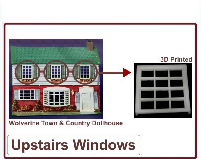 Wolverine Town & Country Dollhouse:  Upstairs Vertical Windows