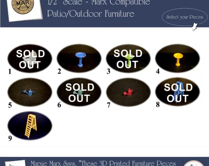 Choice 3D Printed Dollhouse Furniture for the Patio/Outdoors