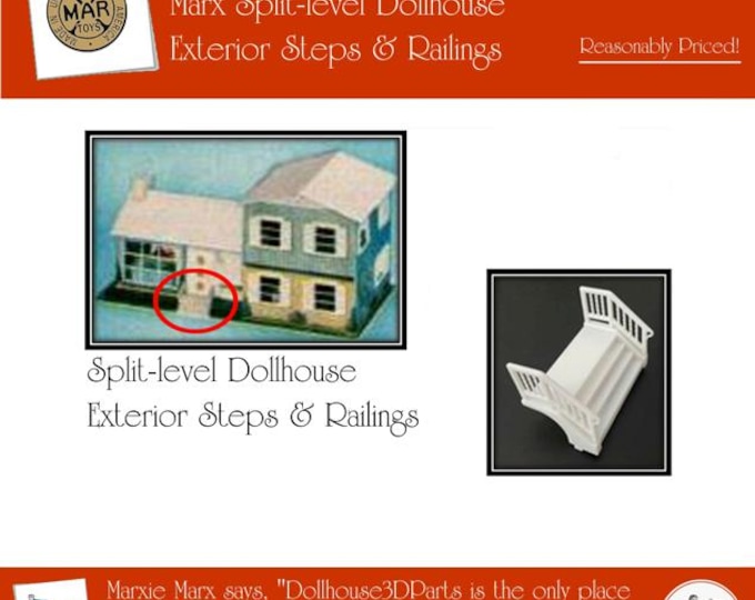 Marx Split-Level Dollhouse:  Exterior Steps & Railings