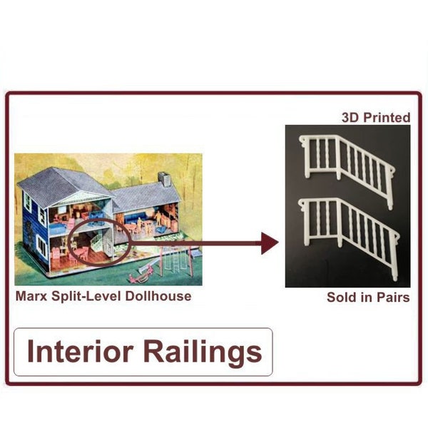 Marx Split-Level Dollhouse:  Interior Railings