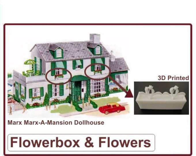 Marx Marx-A-Mansion Dollhouse:  Flowerbox & Flowers