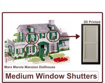Marx Marxie Mansion Dollhouse:  Medium Window Shutters