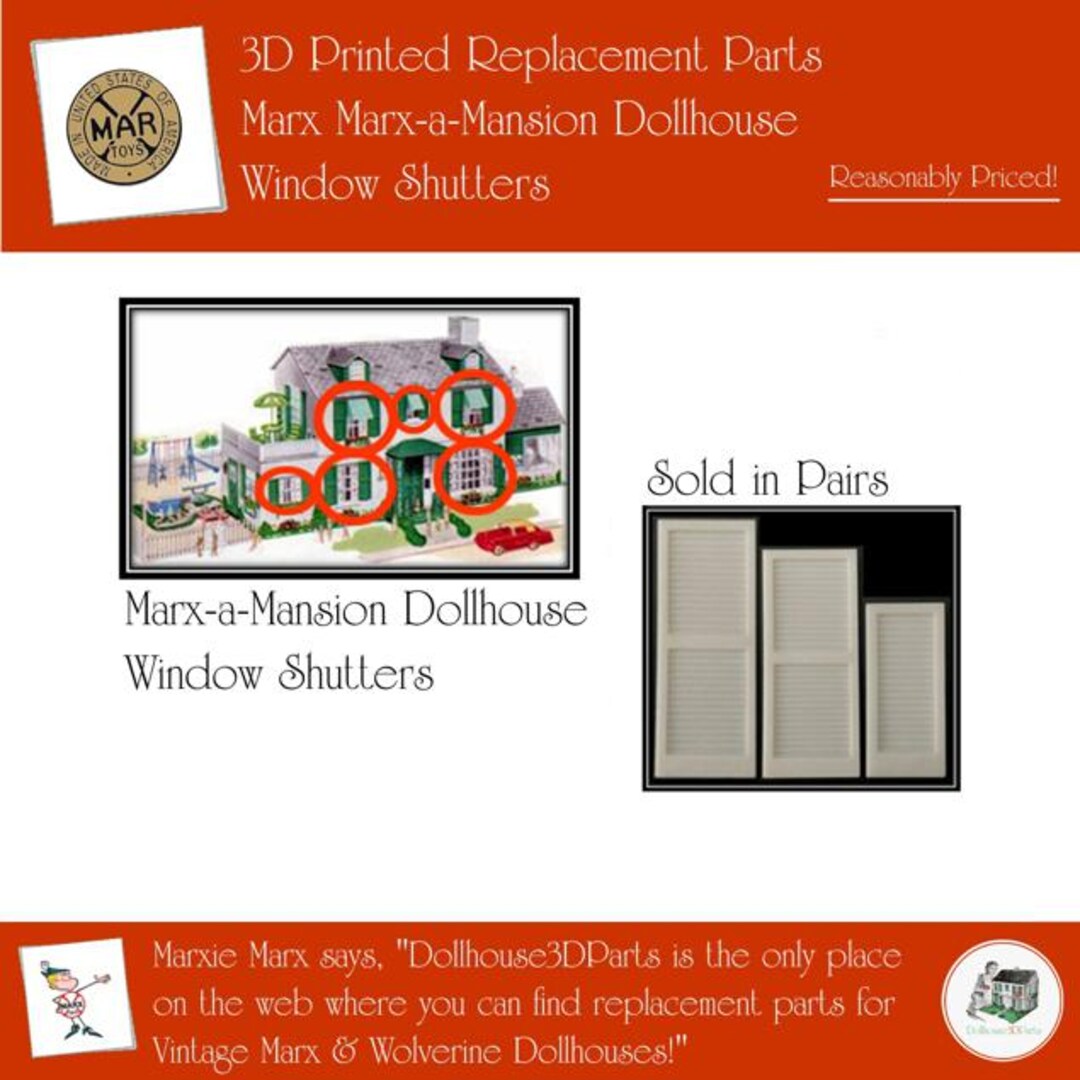 MARX Marx-a-mansion Dollhouse: Window Shutters - Etsy