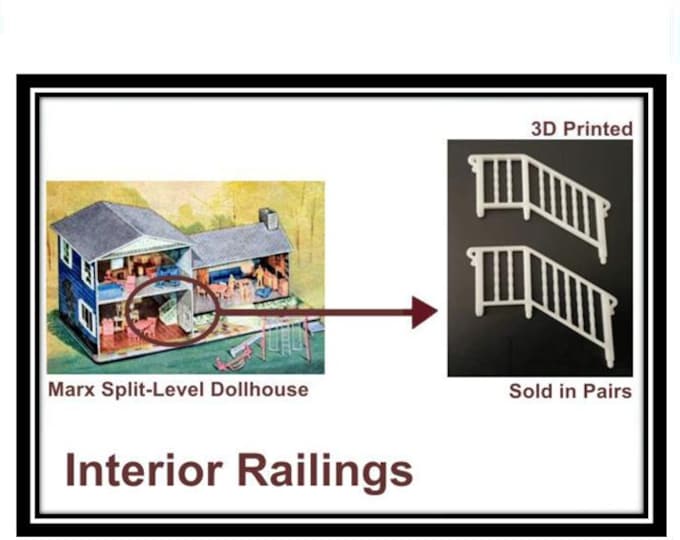 Marx Split-Level Dollhouse:  Interior Railings