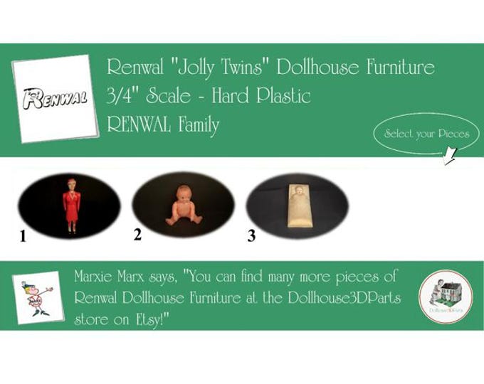 Choice RENWAL Vintage Dollhouse Family Dolls, 1940s-1950s Style, 3/4” Scale, Hard Plastic