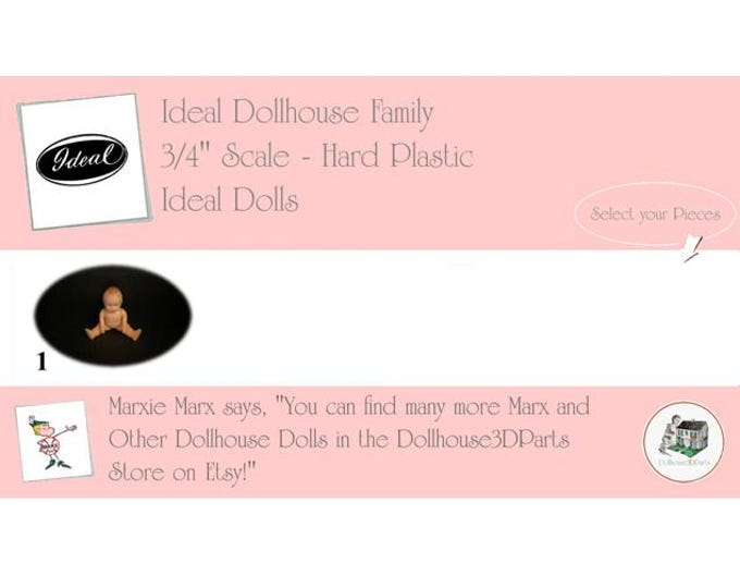 IDEAL Vintage Dollhouse Dolls, 3/4" Scale, Hard Plastic