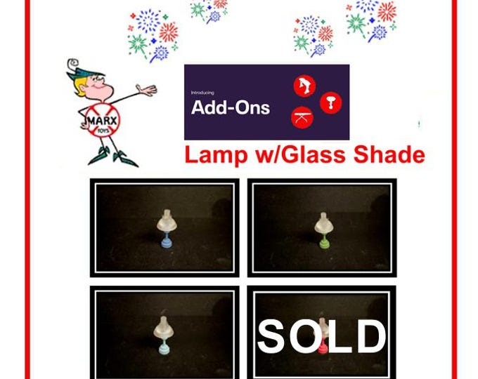 3D Printed MARX 1/2" Scale Furniture Accessory Piece - Living Room Table Lamps w/Glass Shades!!