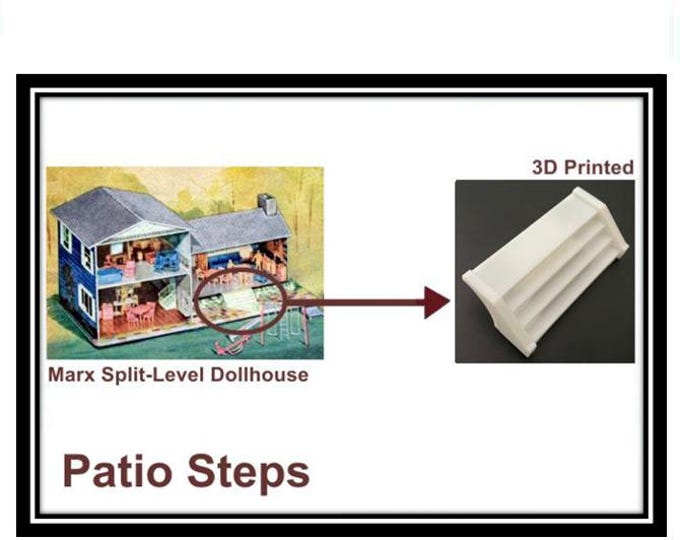 Marx Split-Level Dollhouse:  Patio Steps