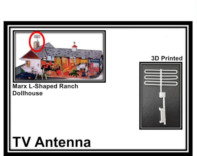 Marx L-Shaped Ranch Dollhouse:  TV Antenna