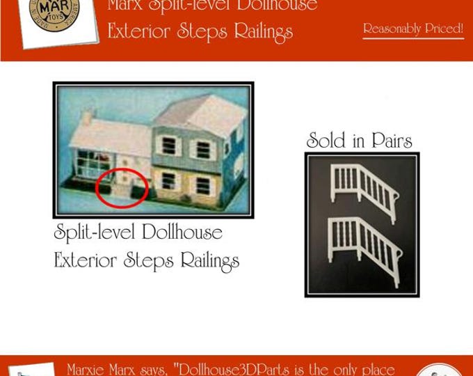 Marx Split-Level Dollhouse:  Railings for Exterior Steps