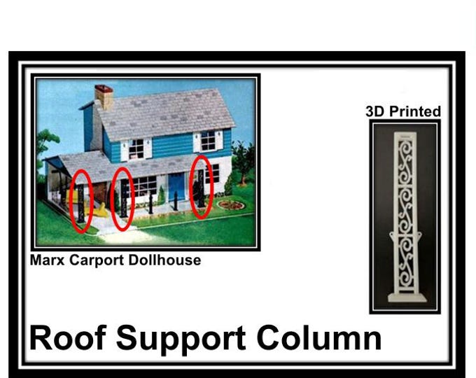 Marx Carport Dollhouse:  Roof Support Column