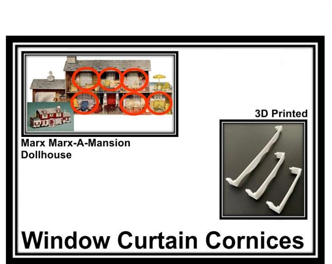 Marx Marx-A-Mansion Dollhouse:  Window Curtain Cornices