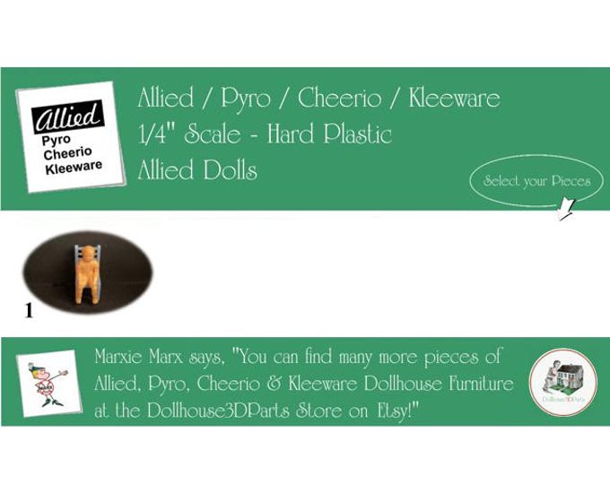 Allied / Pyro / Cheeiro / Kleeware Vintage Dollhouse Doll Family, 1/4" Scale, Hard Plastic