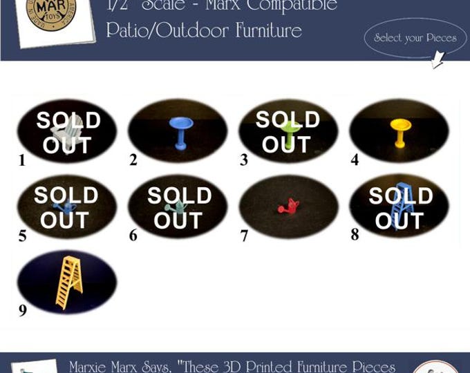 Choice 3D Printed Dollhouse Furniture for the Patio/Outdoors