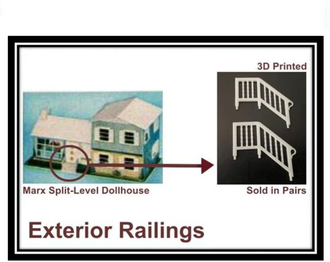 Marx Split-Level Dollhouse:  Exterior Railings