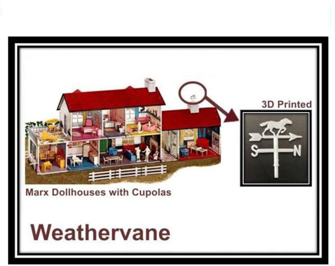 Marx Tin-Litho Dollhouses:  Weathervane for a Rooftop Cupola