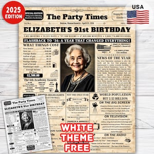 91st Birthday Gift for Men , Gift for Women , Born in 1934 Birthday Poster , 91 years old gift , Retro 91st birthday decor , 91st keepsake
