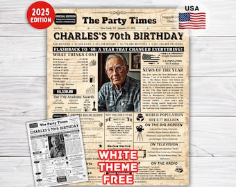 70th Birthday Newspaper Poster,70th Birthday Gift Sign for Him/Her,70th Birthday Sign Gift Ideas Decorations,Gifts for Men,Back in 1955