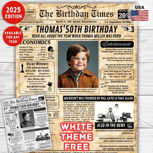 Personalized 50th Birthday Newspaper Poster | Back in 1975 fun facts , 1975 birthday poster, 50th Birthday Gift , 50th Birthday Decorations