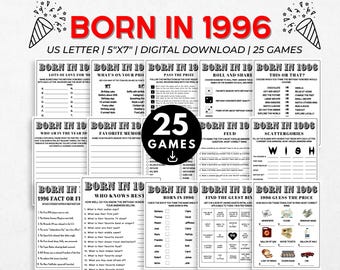 30th Birthday Party Games Bundle | Born in 1996 Games for Family ( Digital Download )