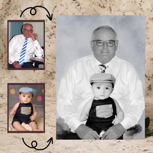 Add Deceased People to Photo - Add Loved One Photo , Merge Combine Photos - Add Passed Away Loved One Photo , Memorial Gift for Mom & Dad
