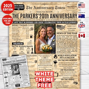 20th Anniversary Gift for Couples ,Back in 2005 Newspaper poster , 20th Wedding Anniversary Gift for Husband , Gift for Wife , back in 2005