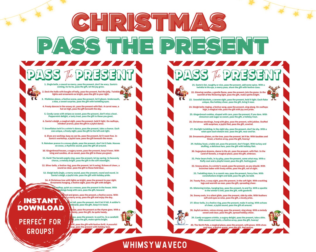 Christmas pass the present game christmas party game christmas